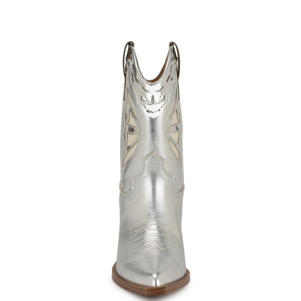 Nine West Silver Western Boots Size 5 - Picture 4 of 16